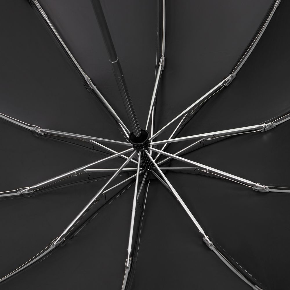 Зонт обратного сложения с ручкой-карабином Foldberry, черный-2