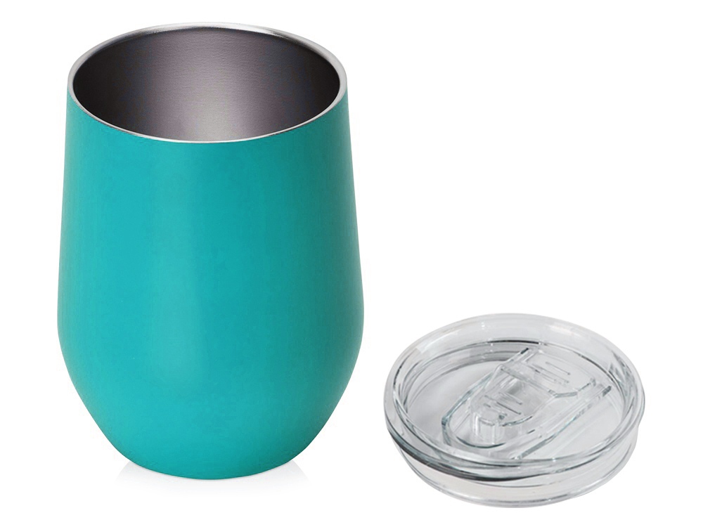 Вакуумная термокружка Sense, непротекаемая крышка, бирюзовый-1