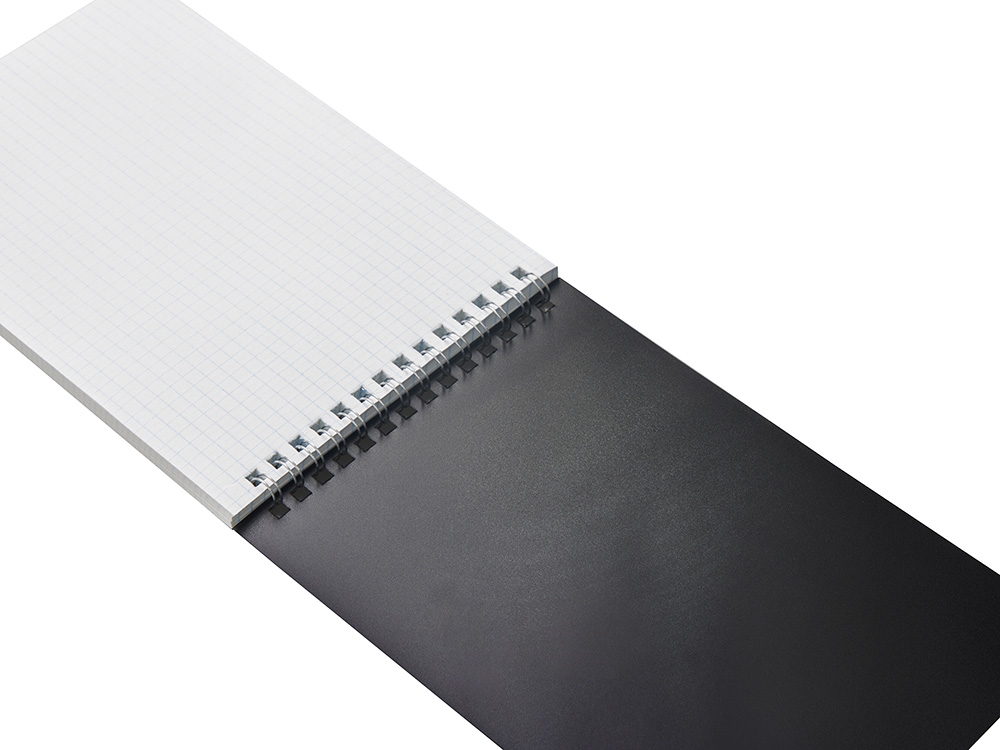 Блокнот на пружине в пластиковой обложке А5, черный-3