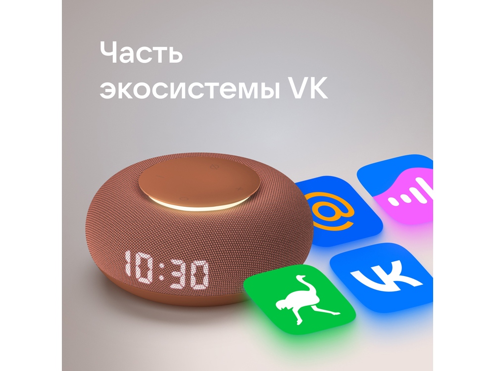 Умная колонка VK Капсула Мини с голосовым помощником Марусей, терракотовый-4
