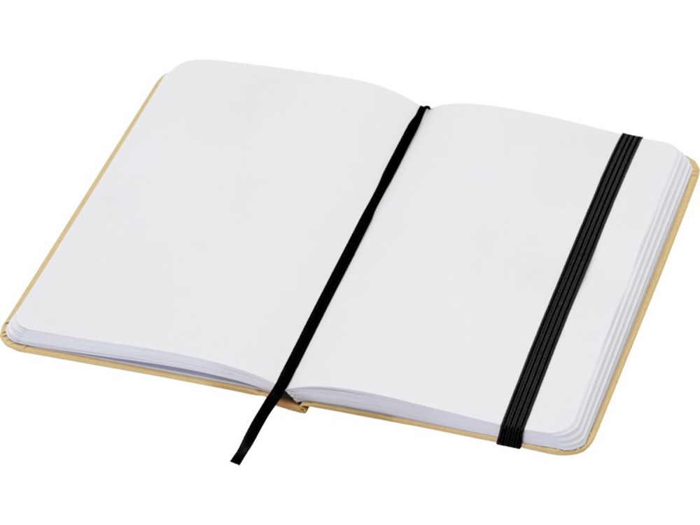 Reed блокнот формата А6 из переработанного материала в твердой обложке с простыми страницами - сплошной черный-3