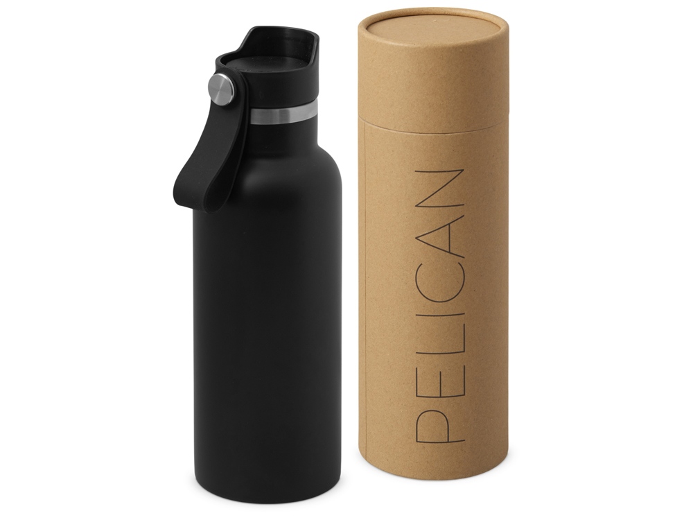 Вакуумная термобутылка Pelican, 500 мл, черный-0