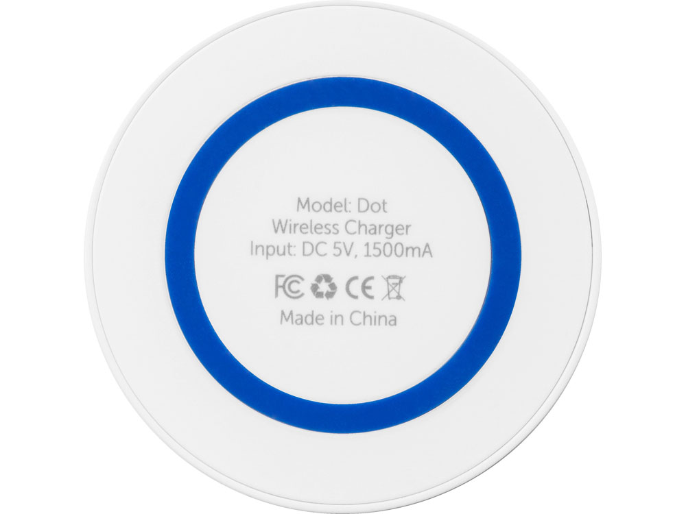 Беспроводное зарядное устройство Dot, 5 Вт, белый/синий-4