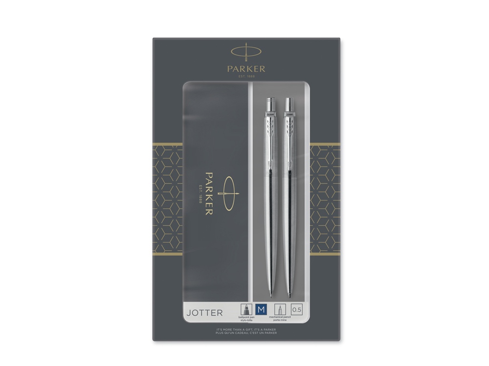 Набор Parker Jotter Core Stainless Steel CT ручка шариковая, карандаш механический-0