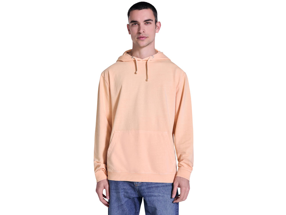 Толстовка с капюшоном KENIA унисекс, светло-абрикосовый выстиранный-5