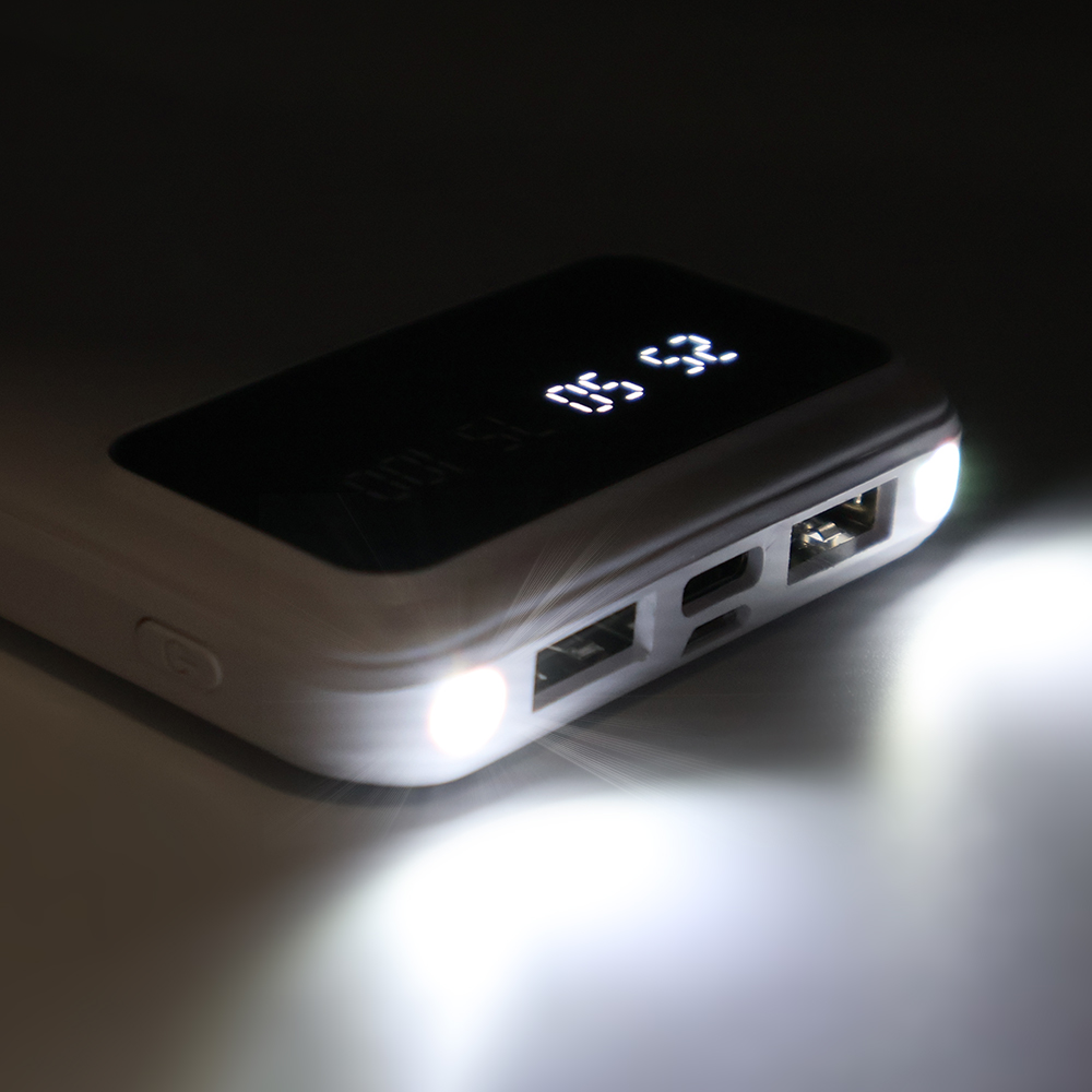 Внешний аккумулятор Dorado 10 000 mAh с фонариком, Белый-3