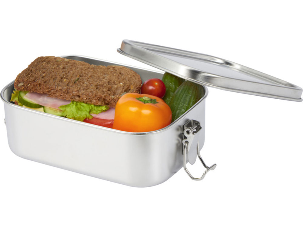 Пищевой контейнер Titan из переработанной нержавеющей стали, серебристый-3