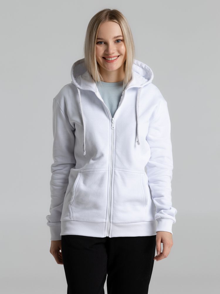 Толстовка на молнии с капюшоном Siverga Heavy 2.0, белая-6