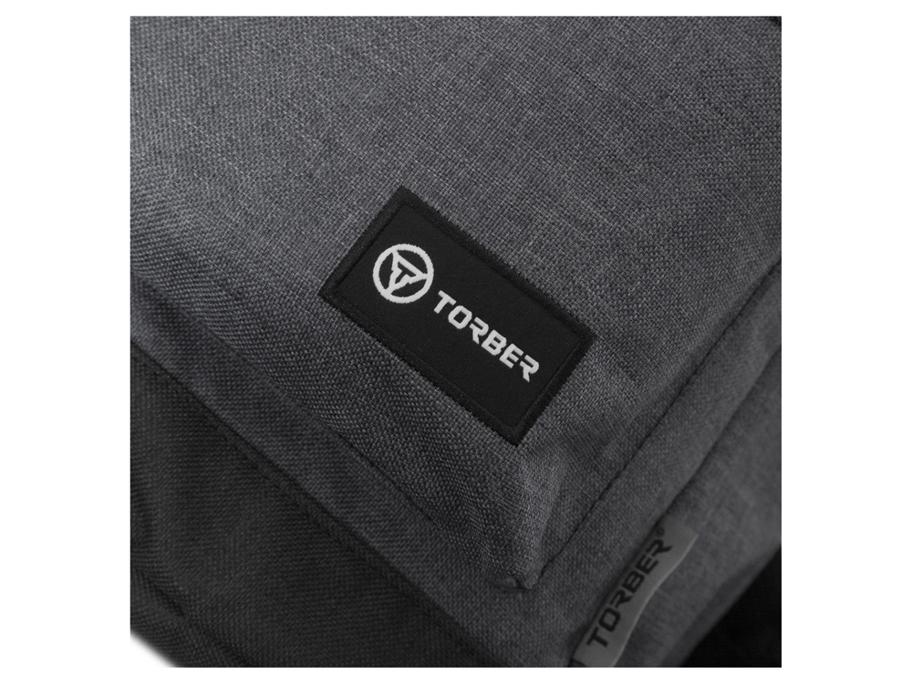 Рюкзак TORBER GRAFFI, серый, полиэстер меланж, 46 х 29 x 18 см-7