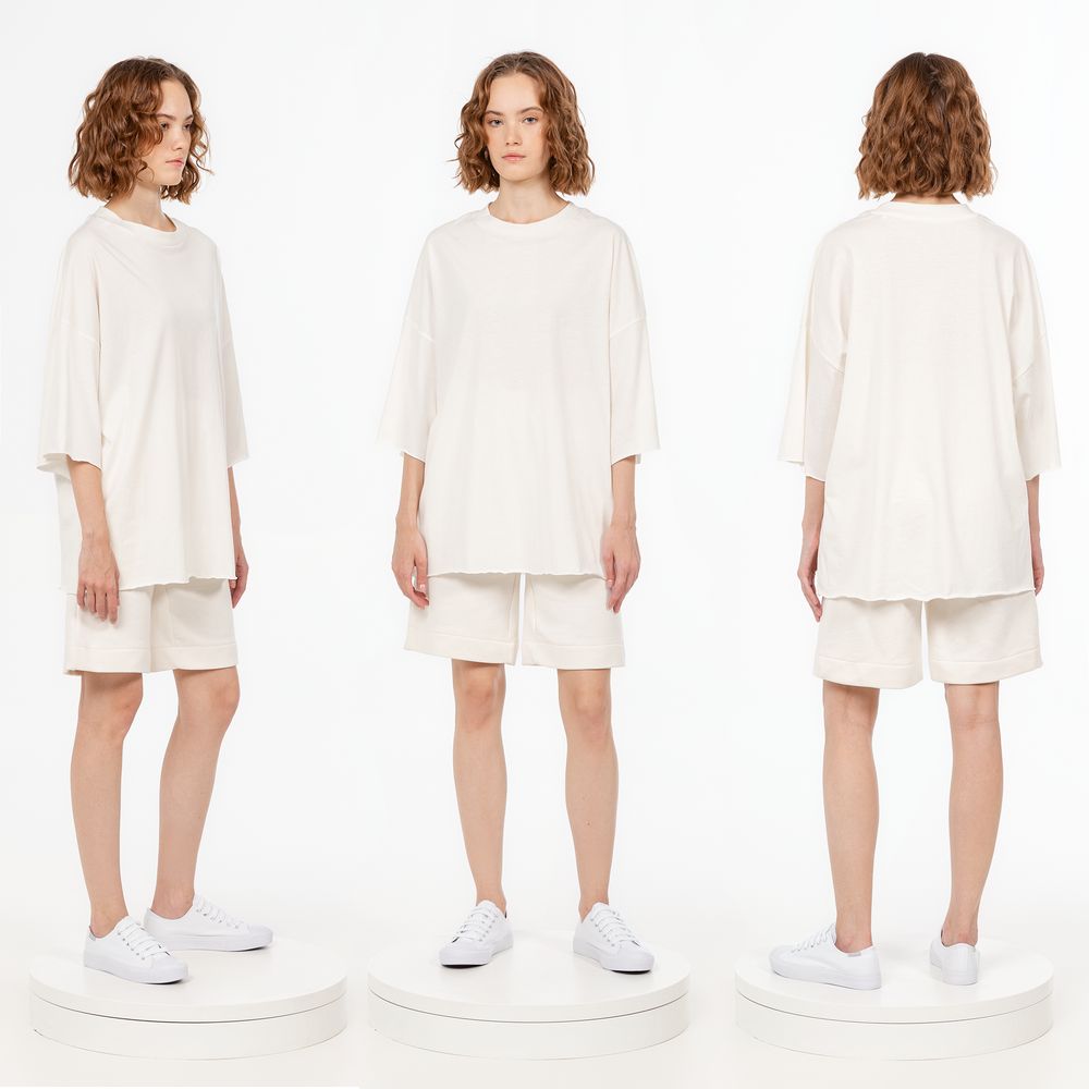 Футболка унисекс оверсайз T1, молочно-белая-5