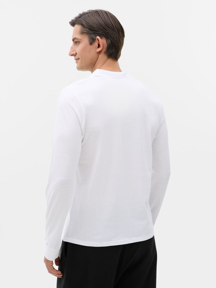 Рубашка поло мужская с длинным рукавом Perfect LSL Men, белая-4