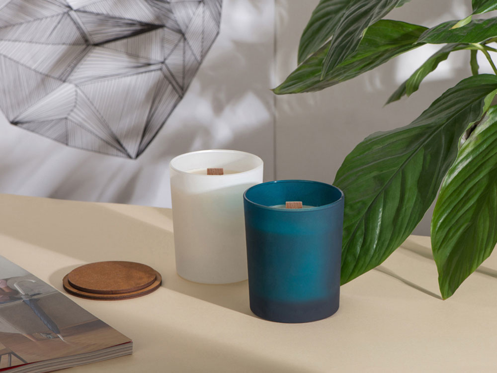 Свеча соевая ароматическая в стекле Niort, синяя-6