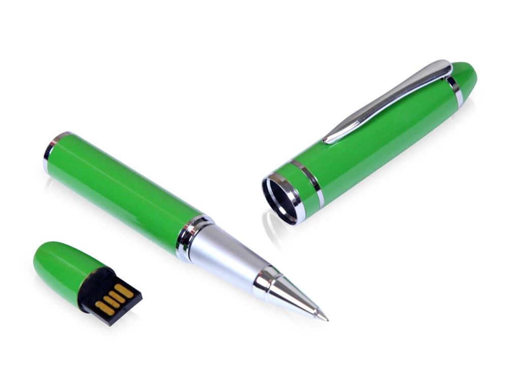 USB-флешка на 32 Гб в виде ручки с мини чипом, зеленый-0