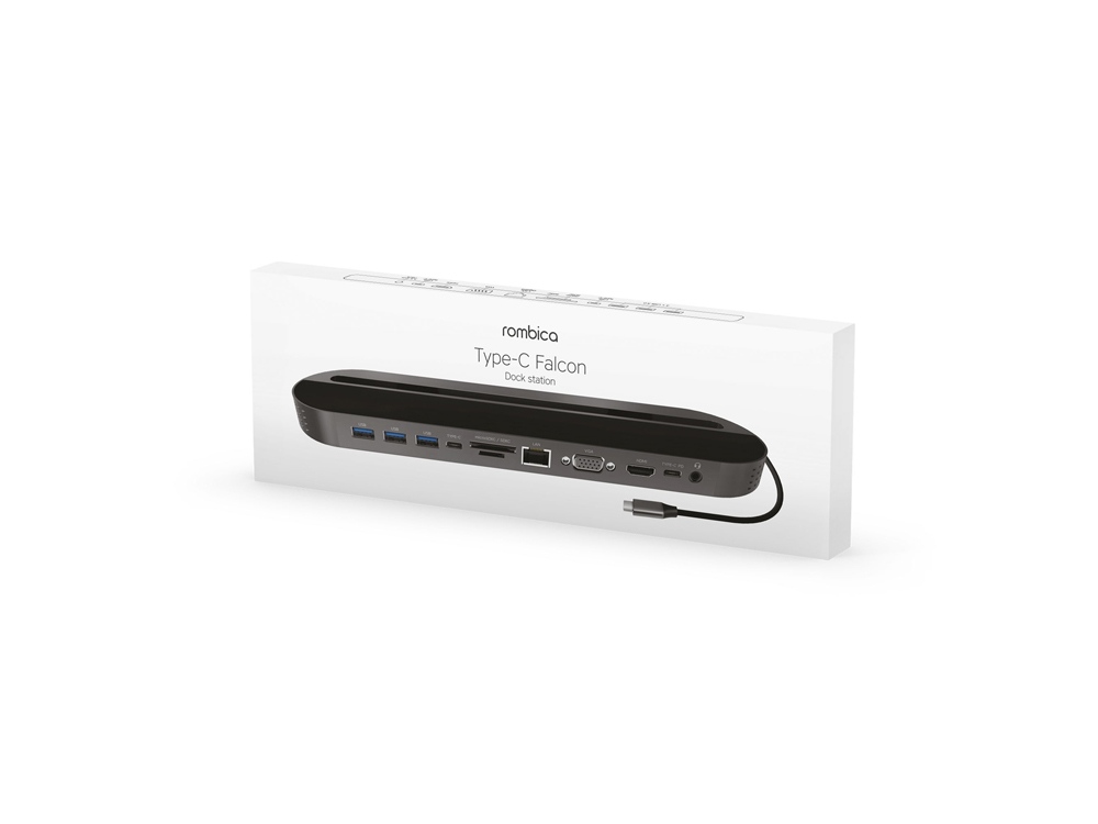 Хаб USB Type-C 3.0 для ноутбуков Falcon, черный-4