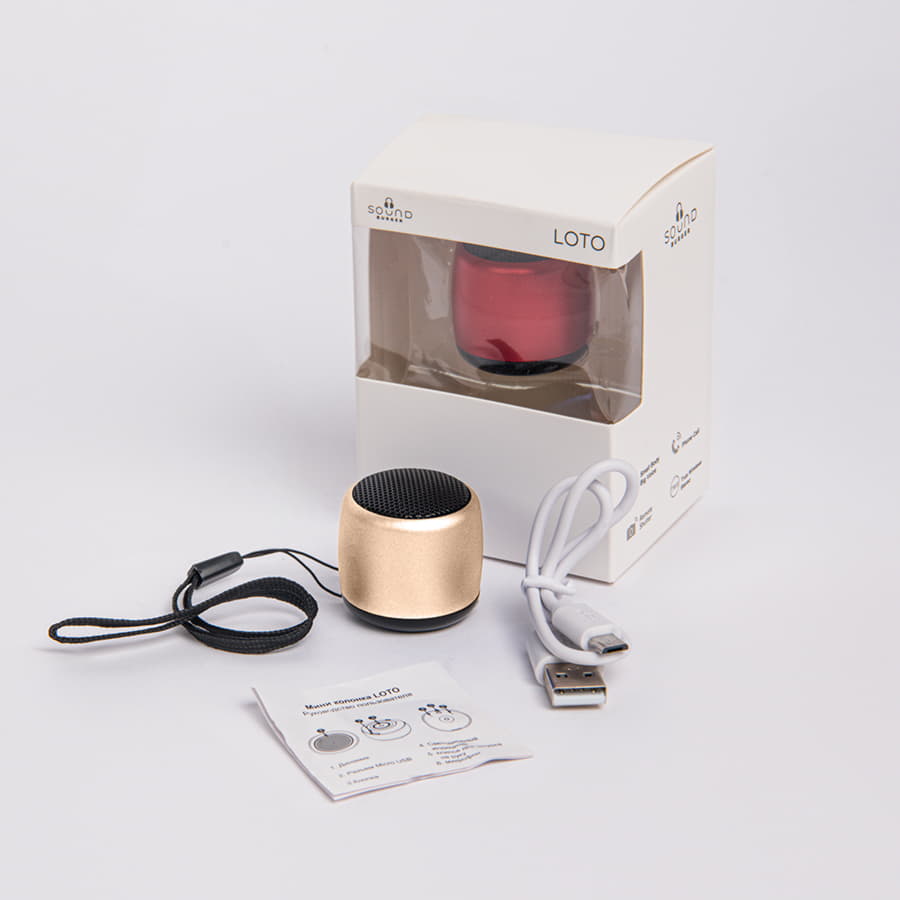 Портативная mini Bluetooth-колонка Sound Burger "Loto" золото, золотой-4