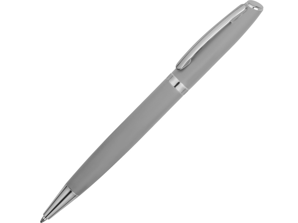 Ручка металлическая шариковая Flow soft-touch, светло-серый/серебристый-0