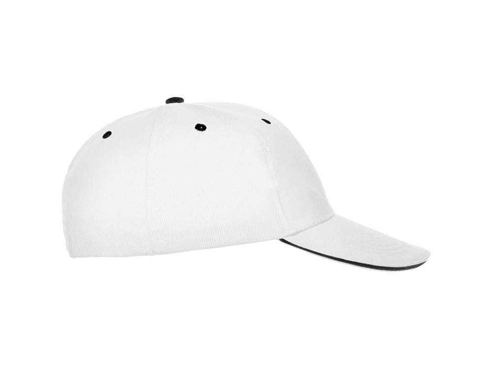 Бейсболка Panel унисекс, белый/черный-1