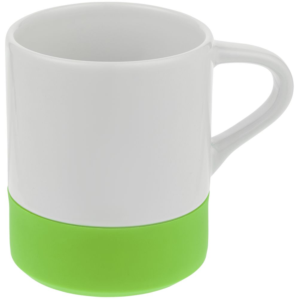 Кружка с силиконовой подставкой Protege, зеленое яблоко-1