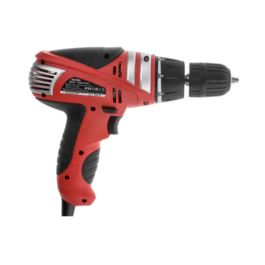 Шуруповерт сетевой HIPER HES300A, в коробке, 300Вт, 30Нм, красный-2