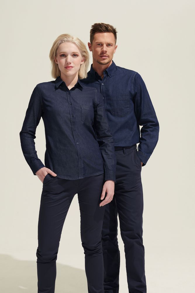 Рубашка женская Barry Women, синяя (деним)-3