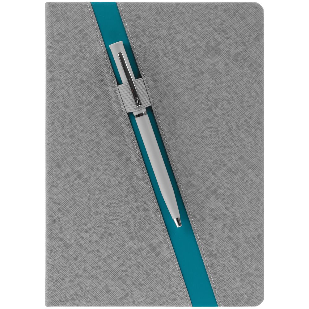 Ежедневник Rubikon на заказ, недатированный серо-бирюзовый-4