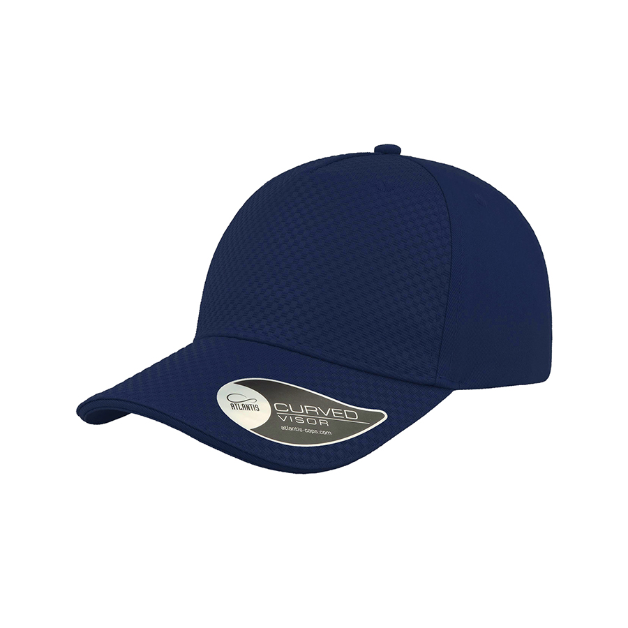 Бейсболка GEAR, 5 клиньев, застежка на липучке, темно-синий-0