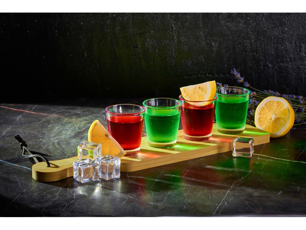 Набор стопок на бамбуковой подставке Shots-3