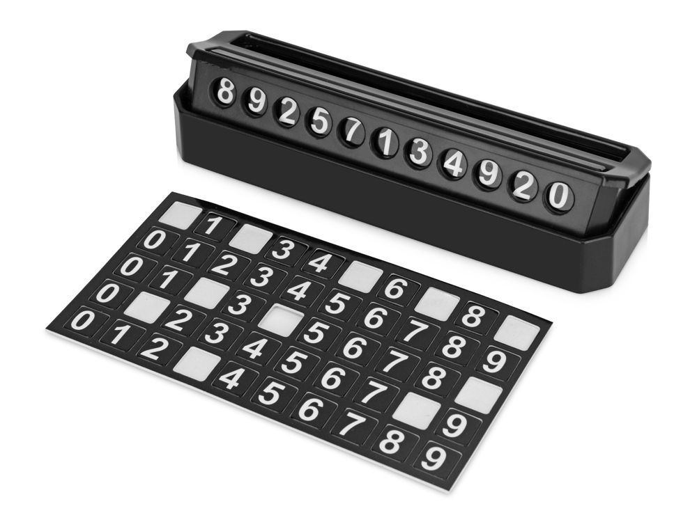 Табличка Tempark с номером телефона для временной парковки, черный-1