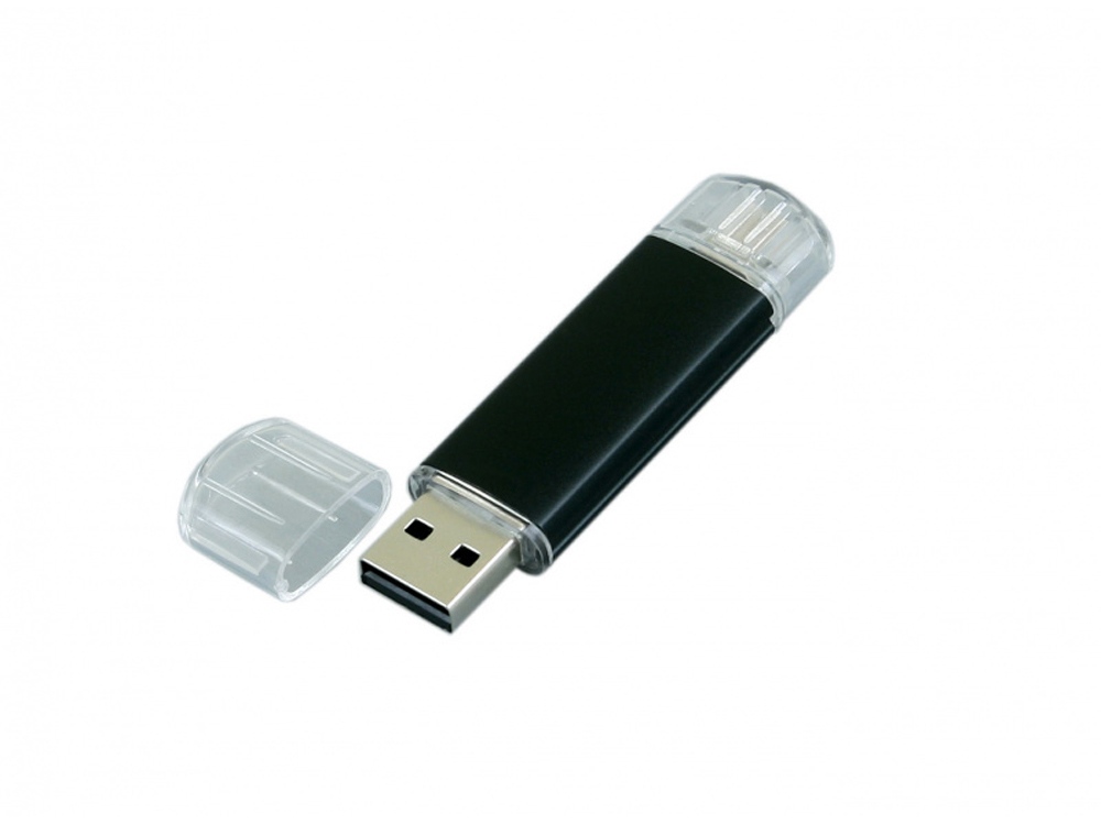 USB-флешка на 64 ГБ.c дополнительным разъемом Micro USB, черный-2