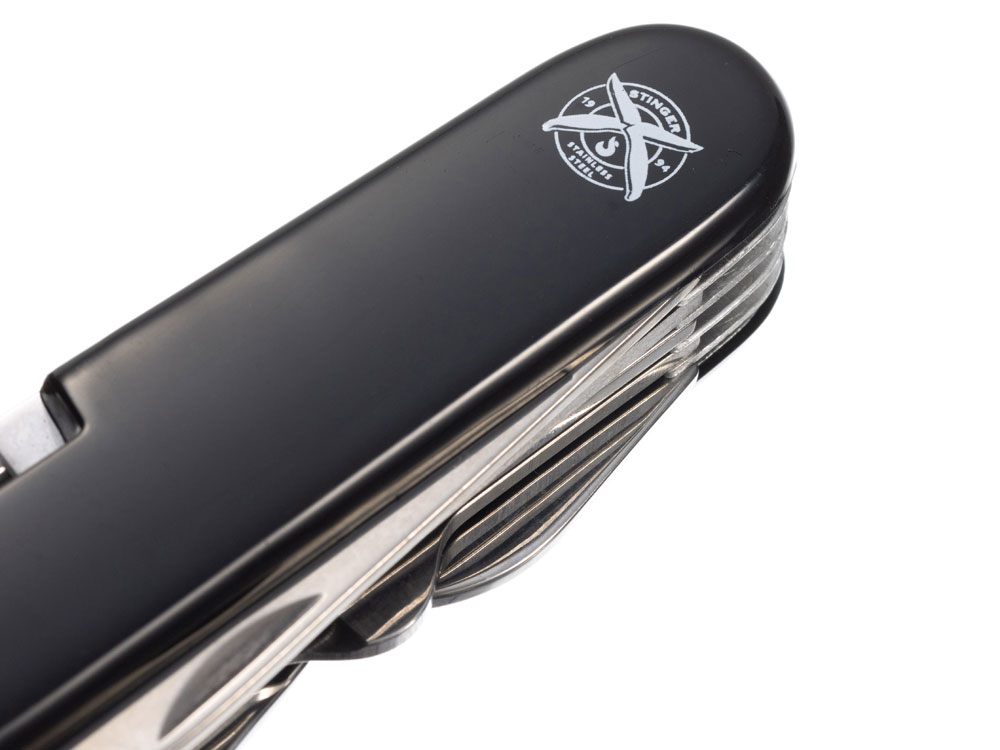 Нож перочинный Stinger, 89 мм, 15 функций, материал рукояти: АБС-пластик (чёрный)-4