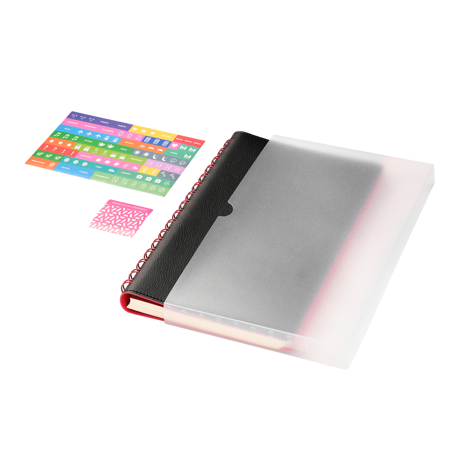 Ежедневник Виста (Vista) недатированный, черный/красный-9