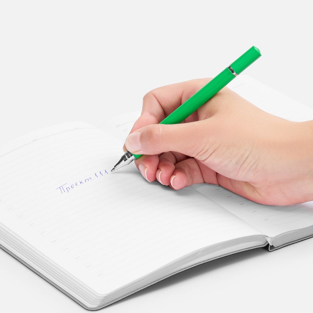 Ручка шариковая и вечный карандаш Diptych, зеленая-4