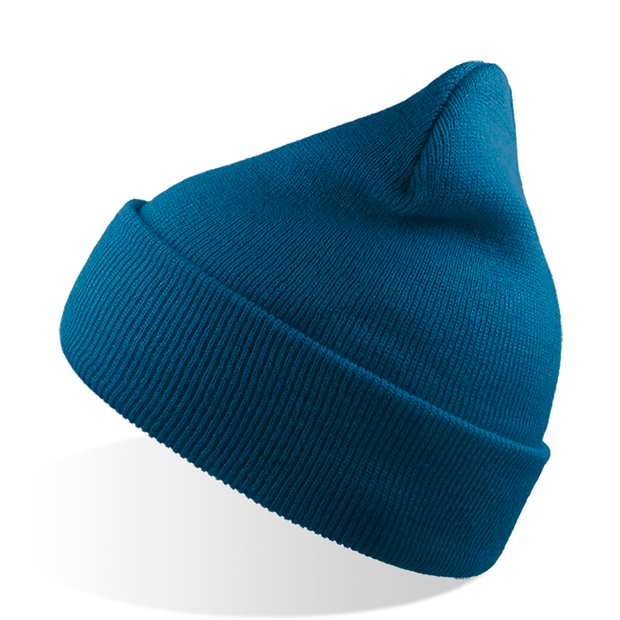 Шапка вязаная  двойная Wind с отворотом, синий-0