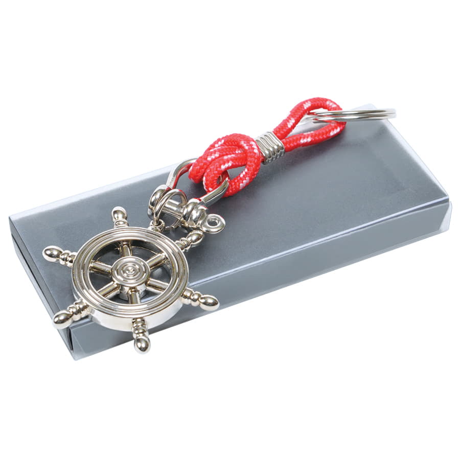 Брелок  "Штурвал" в подарочной упаковке, серебристый-1