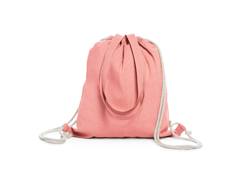 Рюкзак-мешок VARESE из переработанного хлопка, красный-2