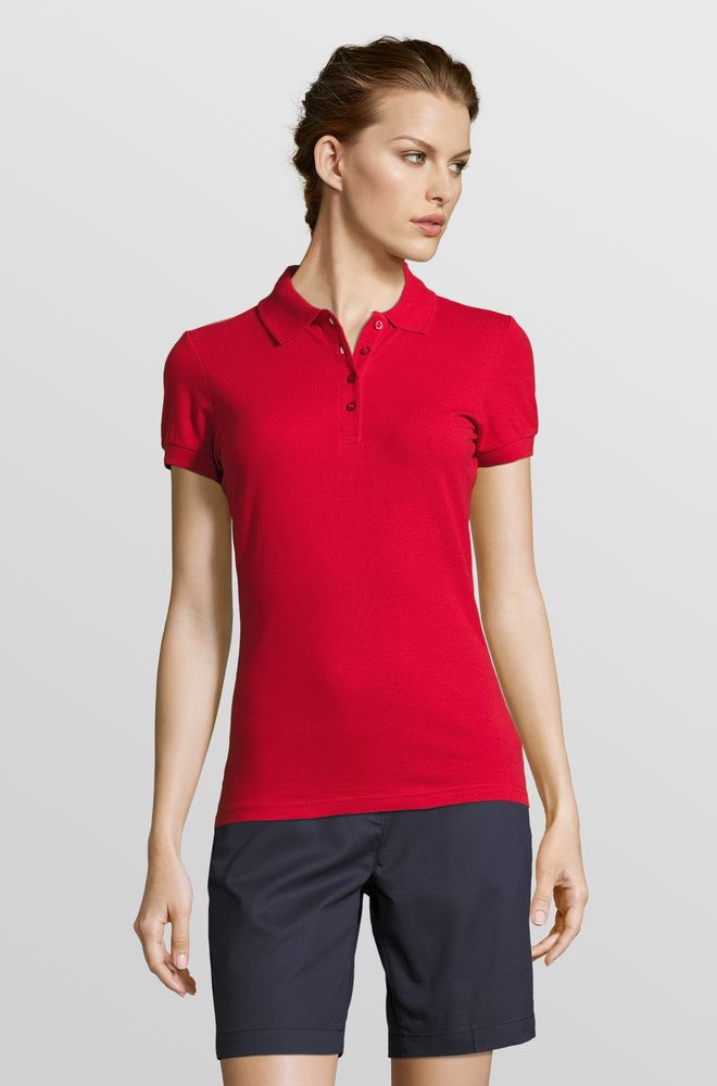 Рубашка поло женская People 210, красная-3