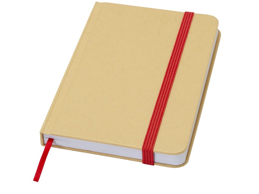 Reed блокнот формата А6 из переработанного материала в твердой обложке с простыми страницами - Красный-0