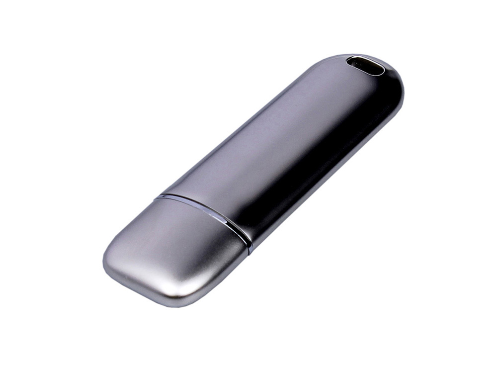 Металлическая флешка со сканером отпечатков пальцев в подарочной упаковке на 128 Гб, серебристый-2