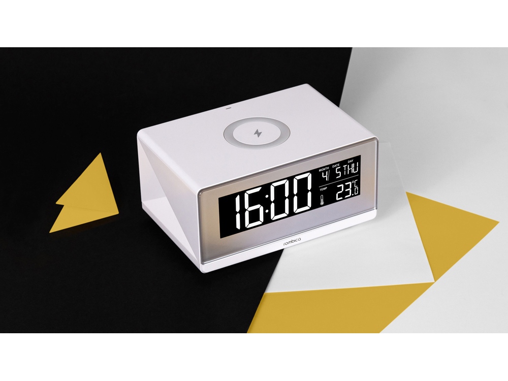 Часы с беспроводным зарядным устройством Rombica Timebox 2, белый-7