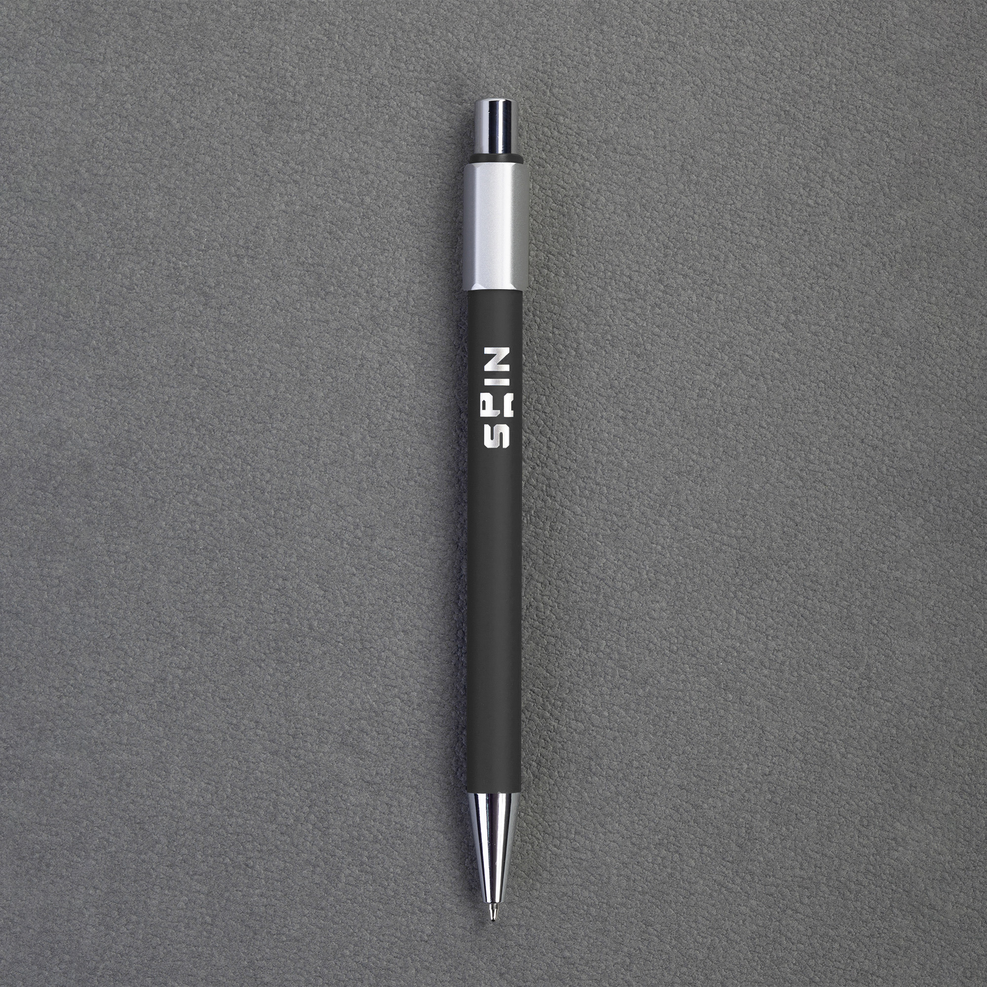 Ручка шариковая "Spin" с 6ти-гранным спиннером, покрытие soft touch-1