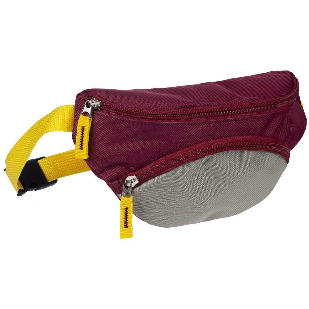 Поясная сумка детская Kiddo, бордовая с серым-1