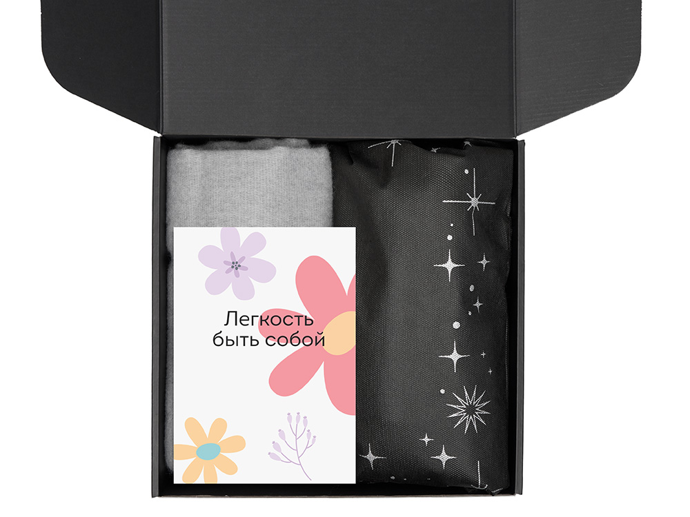 Подарочный набор Re:f. Walk с палантином, шоппером и термосом, серый-2