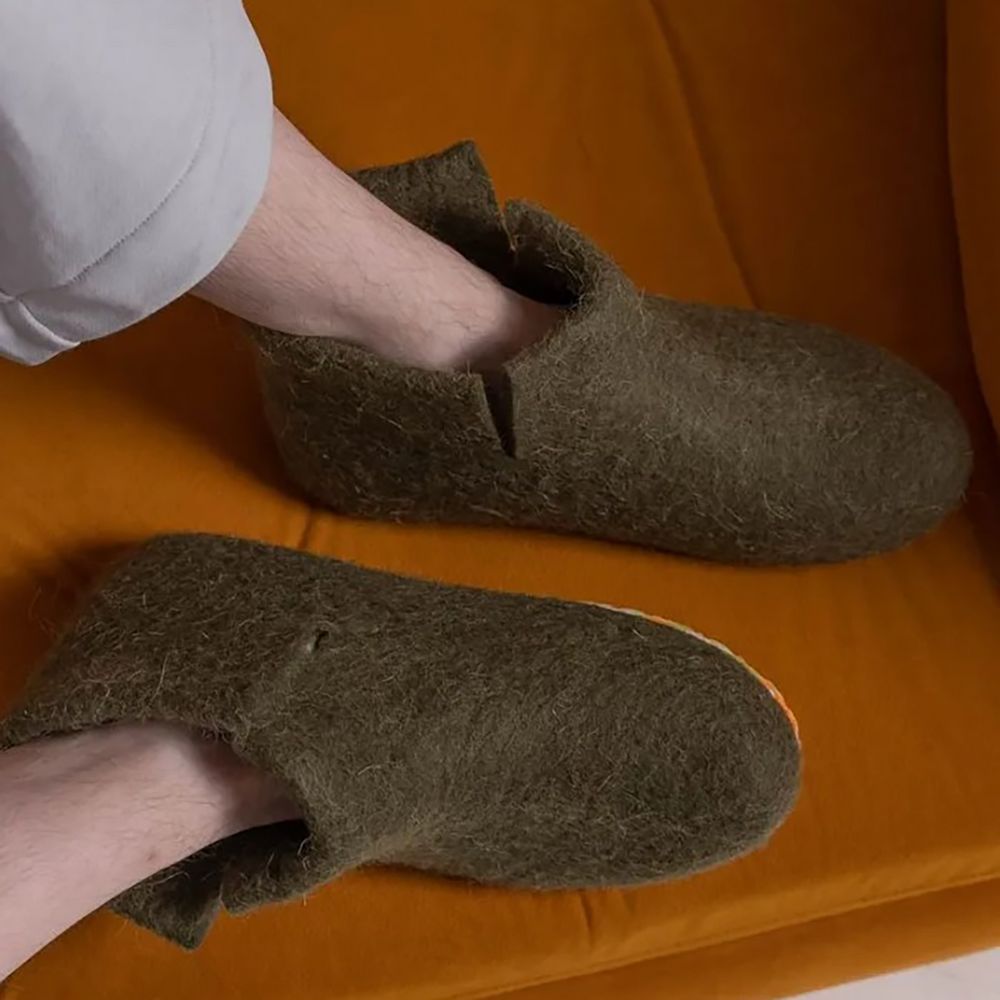 Домашние валенки Wild, зеленые (олива)-4