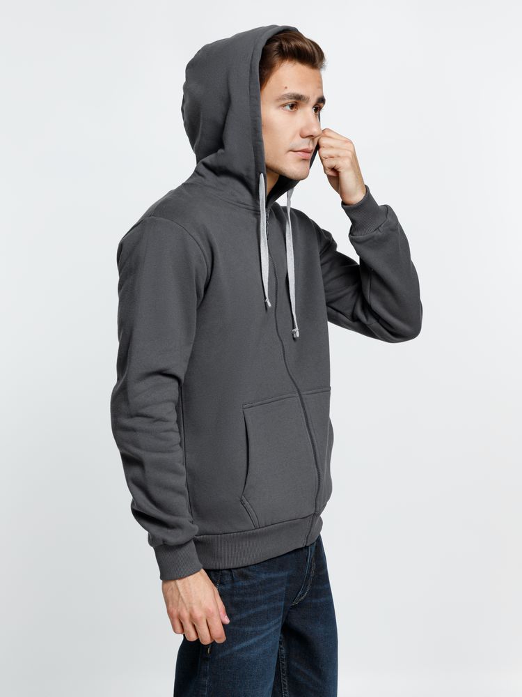 Толстовка на молнии с капюшоном Siverga Heavy, темно-серая (графит)-2