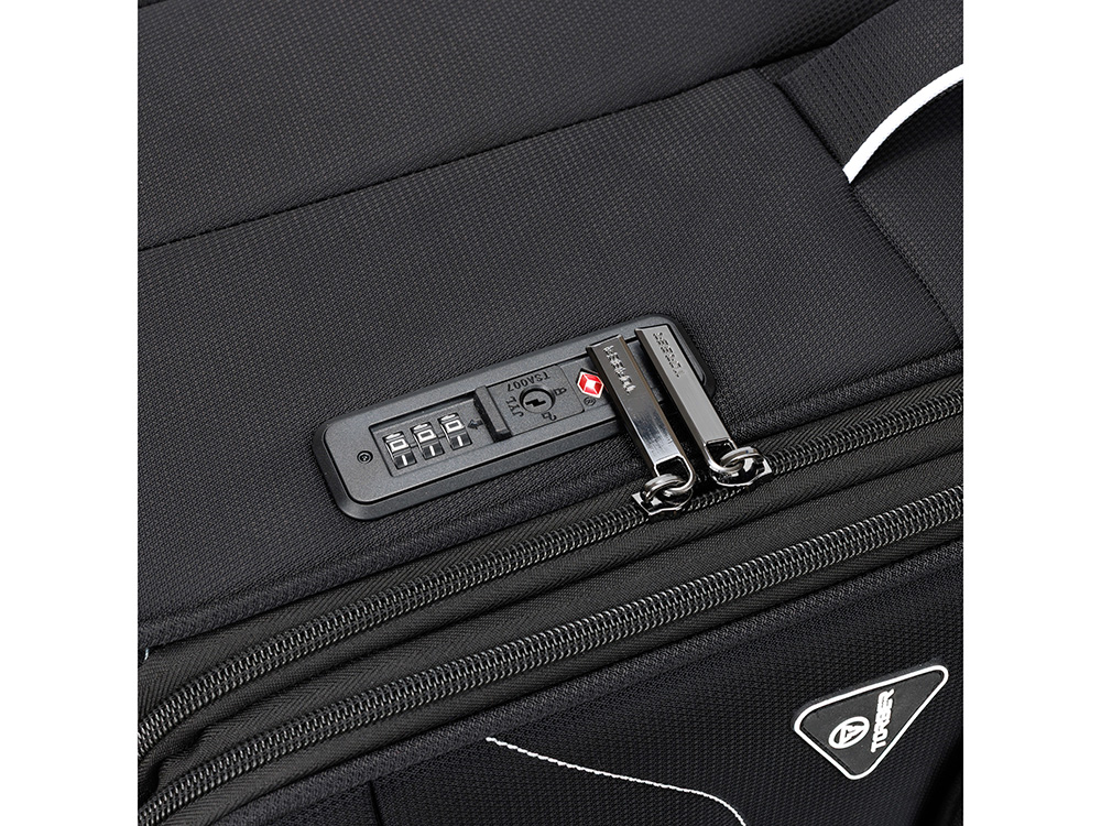 Чемодан TORBER НЕРО, чёрный, переработанный ПЭТ, 48 х 28 х 79 см, 90 л-9