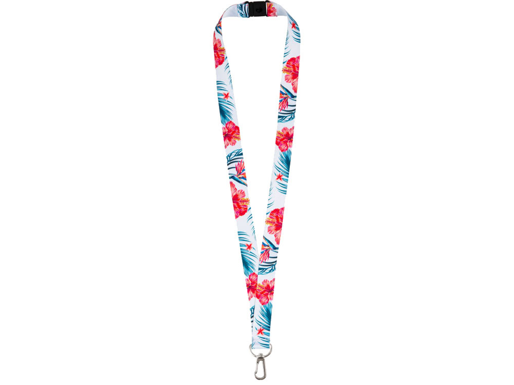 Ланъярд 2 см под сублимацию с карабином и замком обрыва, серебристый-1