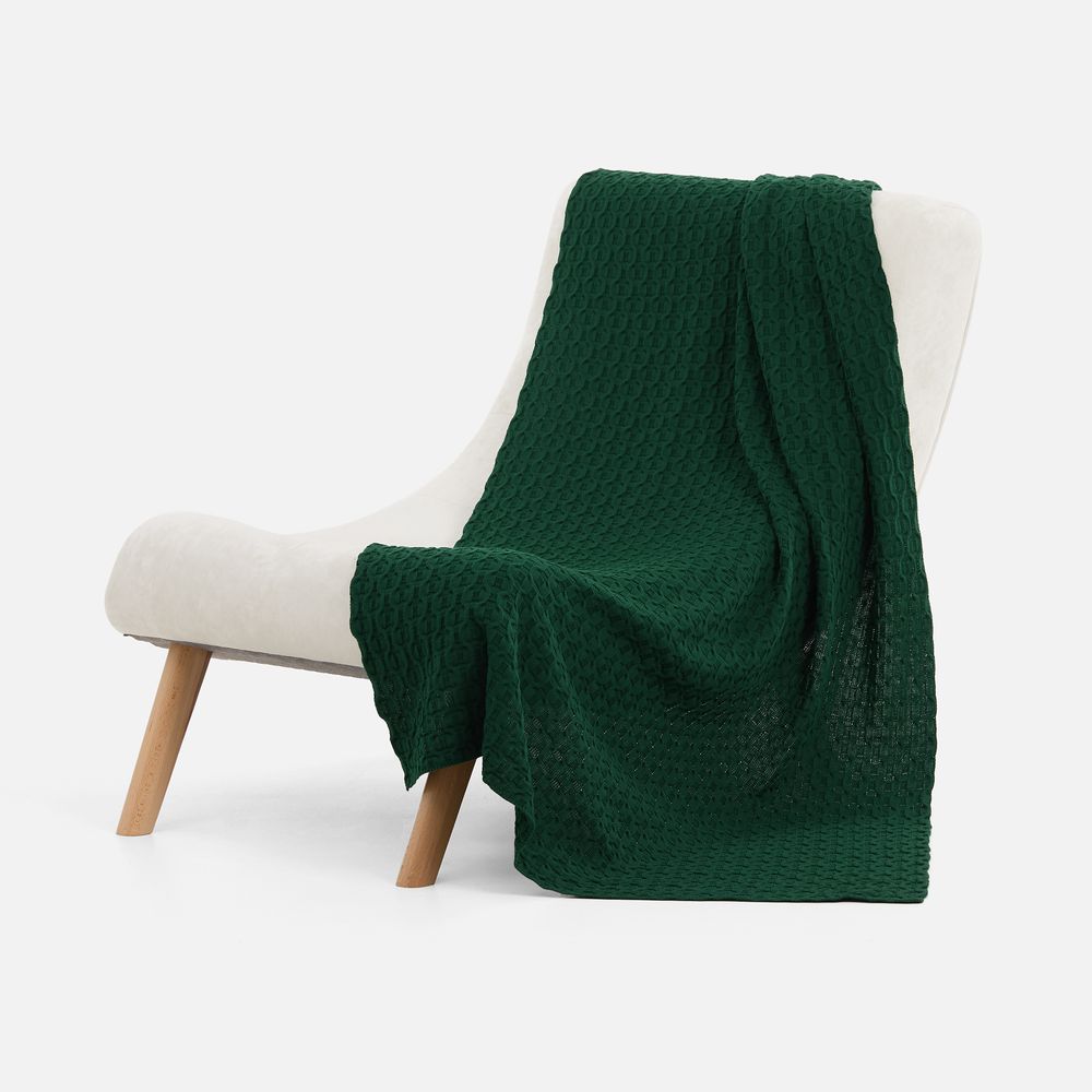 Плед Braidera, темно-зеленый (хвойный)-1