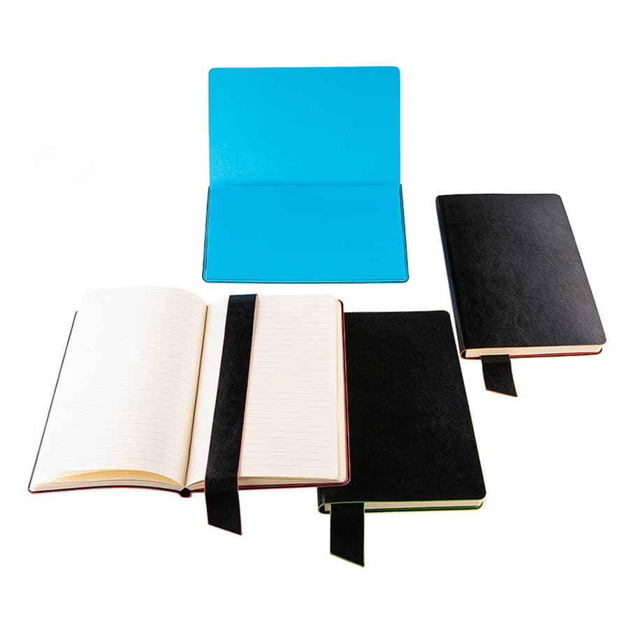 Бизнес-блокнот "Trendi", 130*210 мм, черно-синий, мягкая обложка, в линейку, черный, синий-6