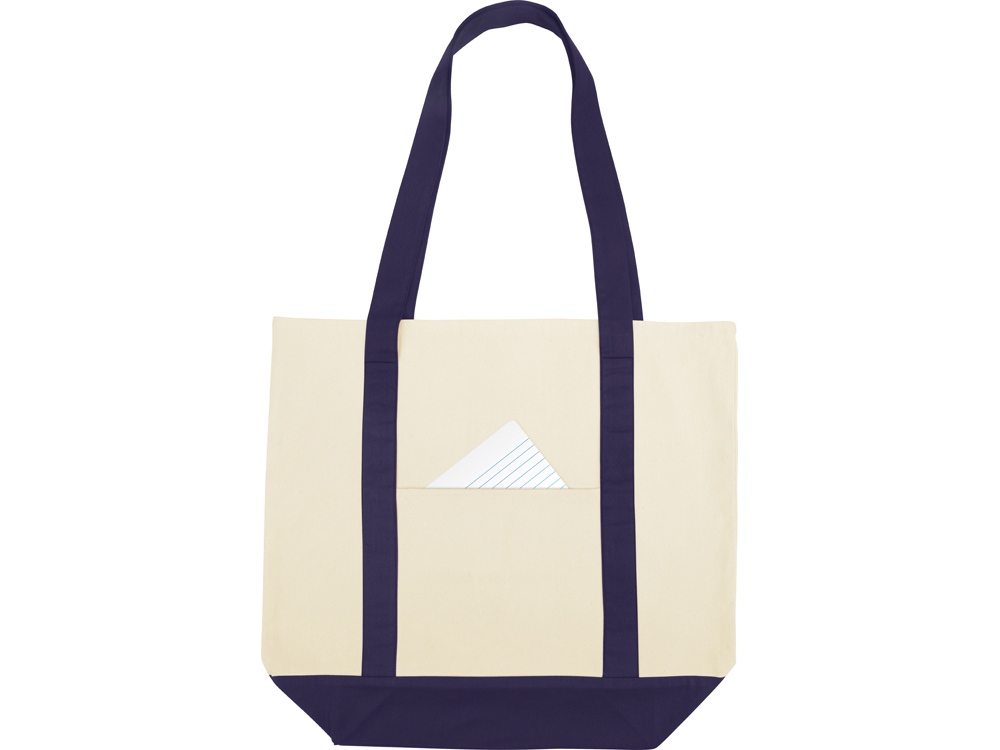 Сумка для шопинга Cotton, натуральный/темно-синий-3