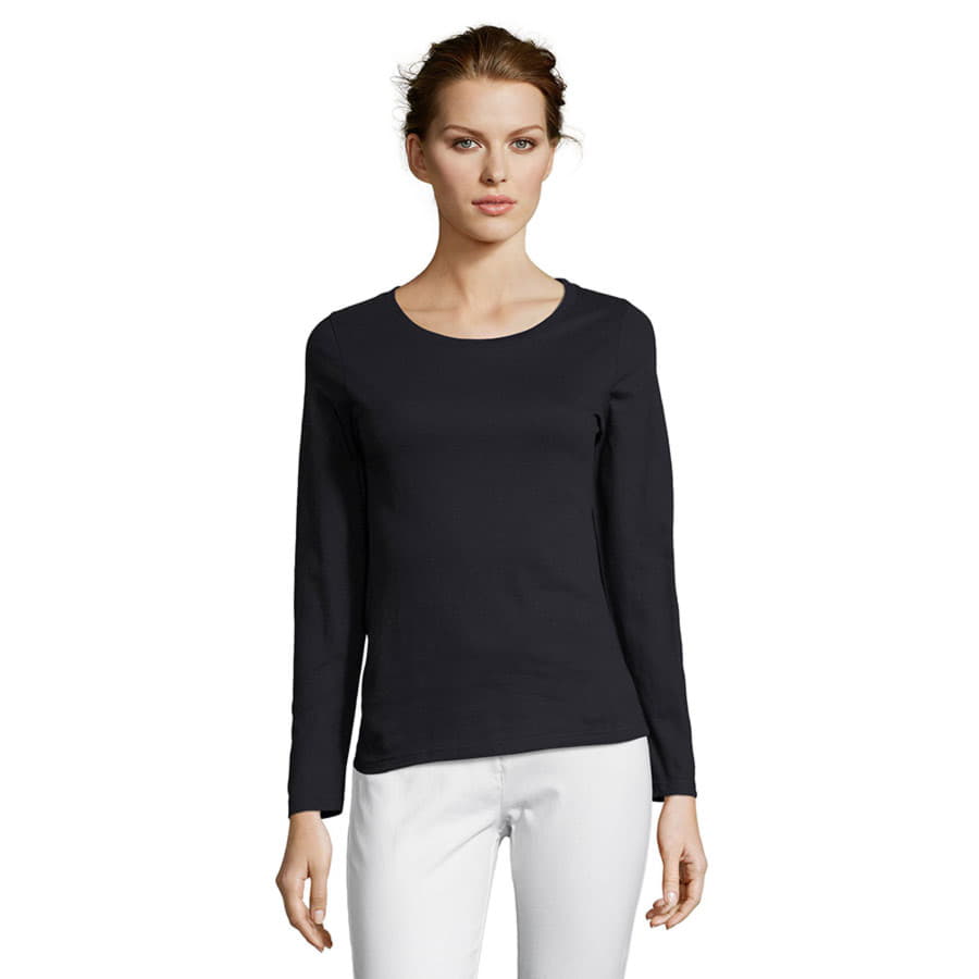 Футболка женская с длинным рукавом MAJESTIC, темно-синий-3